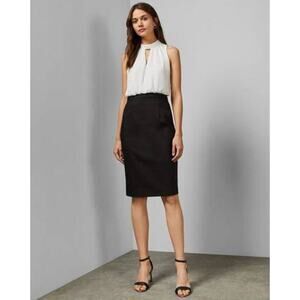 NWT Ted Baker V Cut Out Neck Mockable Dress Size 4